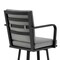Armen Living Don 30" Outdoor Patio Swivel Bar Stool in Black Aluminum with Gray Cushions 840254332485 - alternate 2